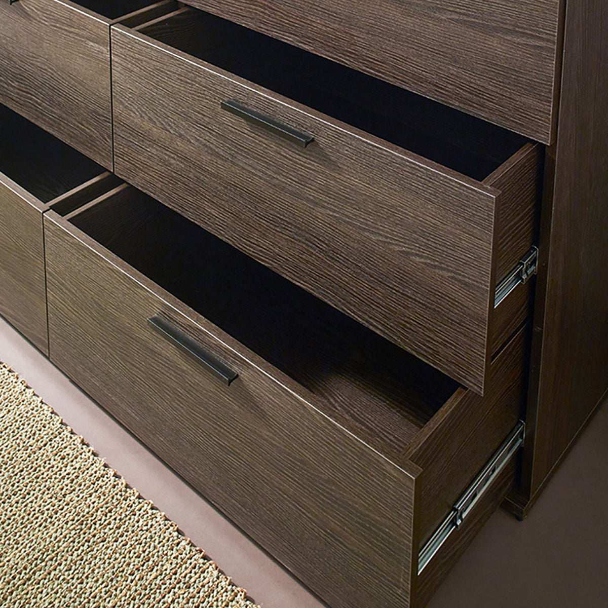3 Drawer Modular Jumbo Chest in dark brown wood finish with metal handles on Tampa Home & Garden Store