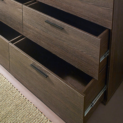 3 Drawer Modular Jumbo Chest in dark brown wood finish with metal handles on Tampa Home & Garden Store