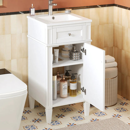 French Style Vanity With Sink and Solid Wood Legs