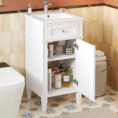 White French-style bathroom vanity with ceramic sink and soft-close doors by HouseOfZazla on Tampa Home & Garden Store