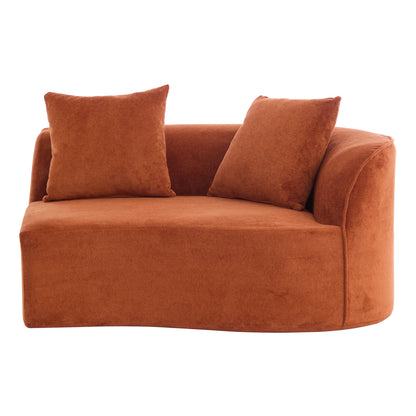 126in curved sectional sofa dark orange full-foam cushions by HouseOfZazla, 2 cushions on Tampa Home & Garden Store