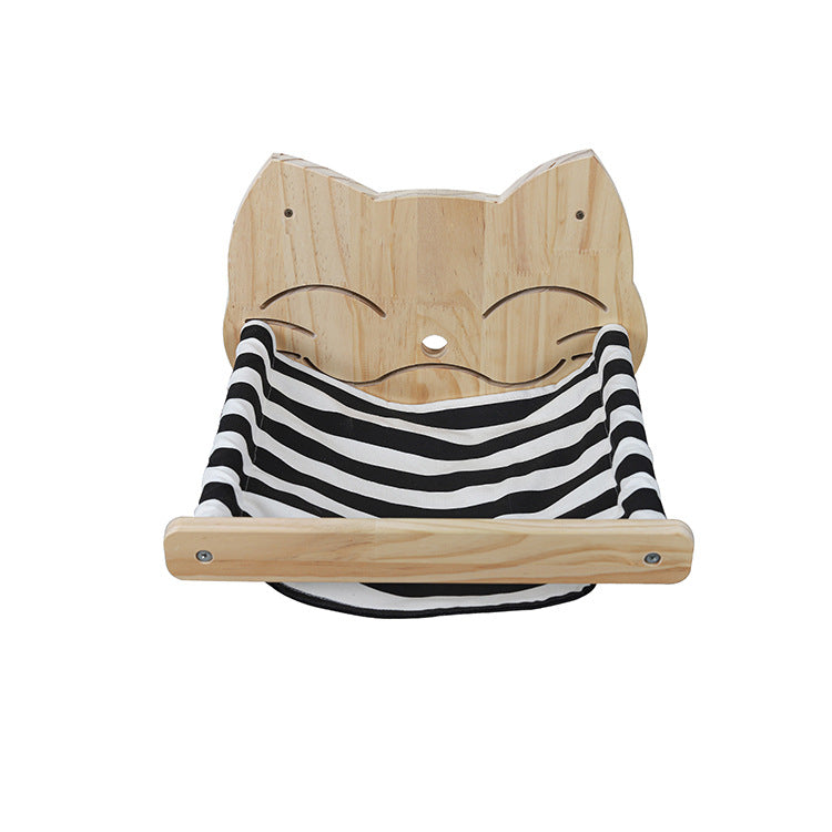 Pine wood cat climbing frame hammock with striped fabric by Sell My Stuff Hammocks on Tampa Home & Garden Store