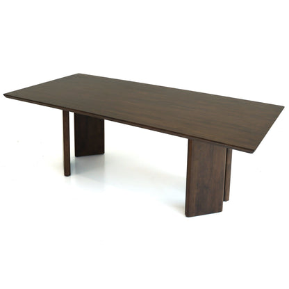 Alden Walnut Dining Table in Japandi design with dark walnut wood and chunky square legs on Tampa Home & Garden Store