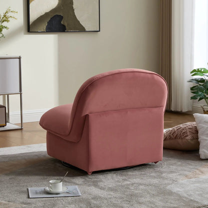 Pumpkin Shaped Swivel Accent Chair Living Room