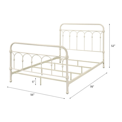 Citron Full Bed by HouseOfZazla, ivory metal panel bed frame with arches on Tampa Home & Garden Store