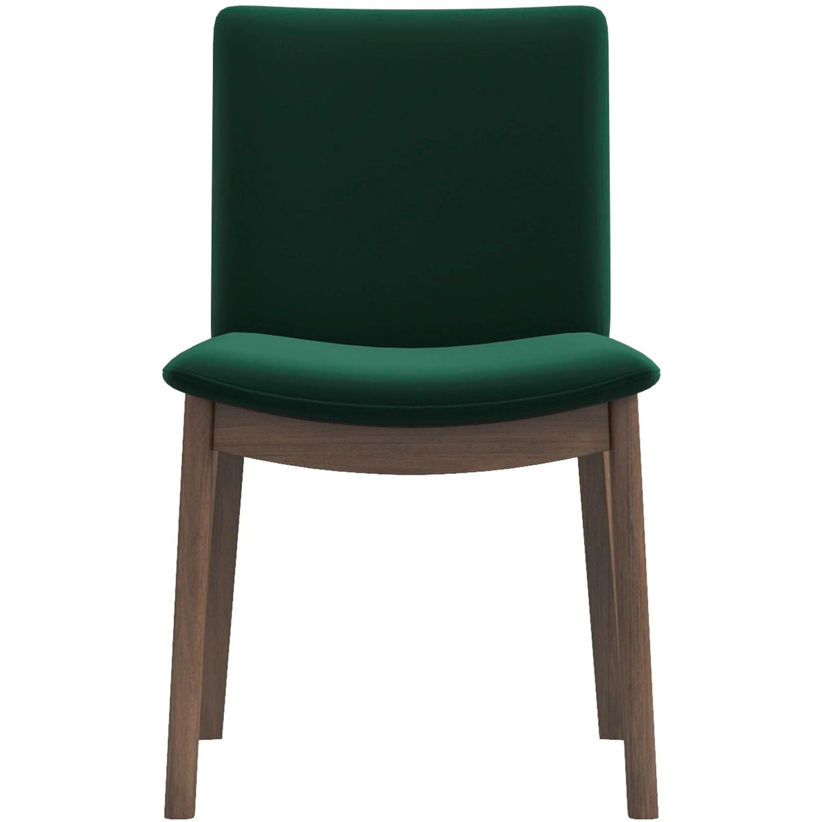 Mid-Century Modern solid wood dining chair with green fabric upholstery on Tampa Home & Garden Store