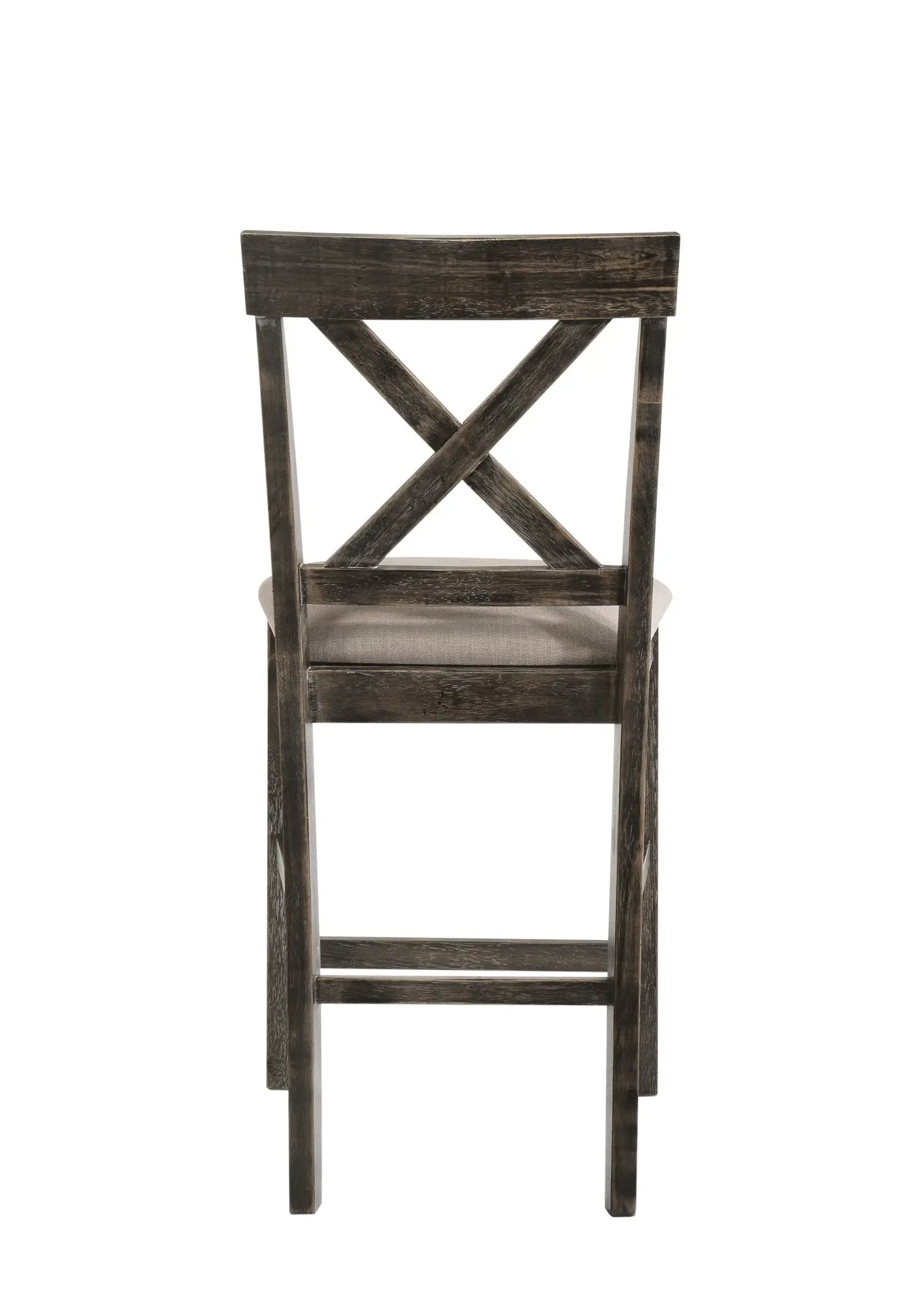Martha II Weathered Counter Height Chair set of 2 gray tan wood with X-back design on Tampa Home & Garden Store