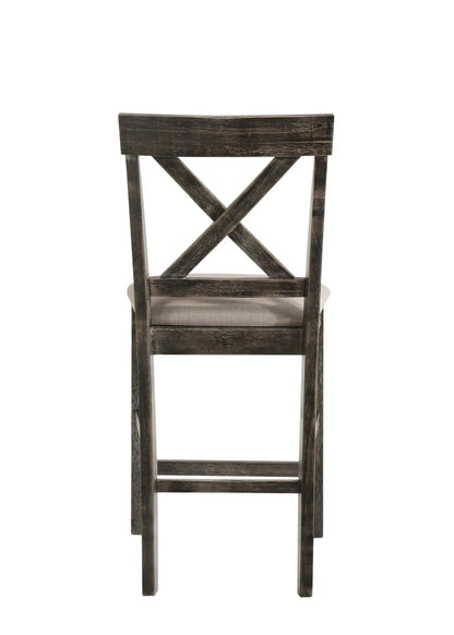 Martha II Weathered Counter Height Chair set of 2 gray tan wood with X-back design on Tampa Home & Garden Store