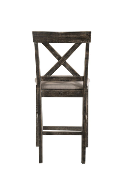 Martha II Weathered Counter Height Chair Set of 2 wood with cross back by HouseOfZazla on Tampa Home & Garden Store