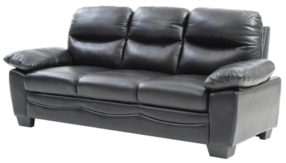 Marta stationary sofa by Unique Piece Furniture in black leather with plush cushions on Tampa Home & Garden Store