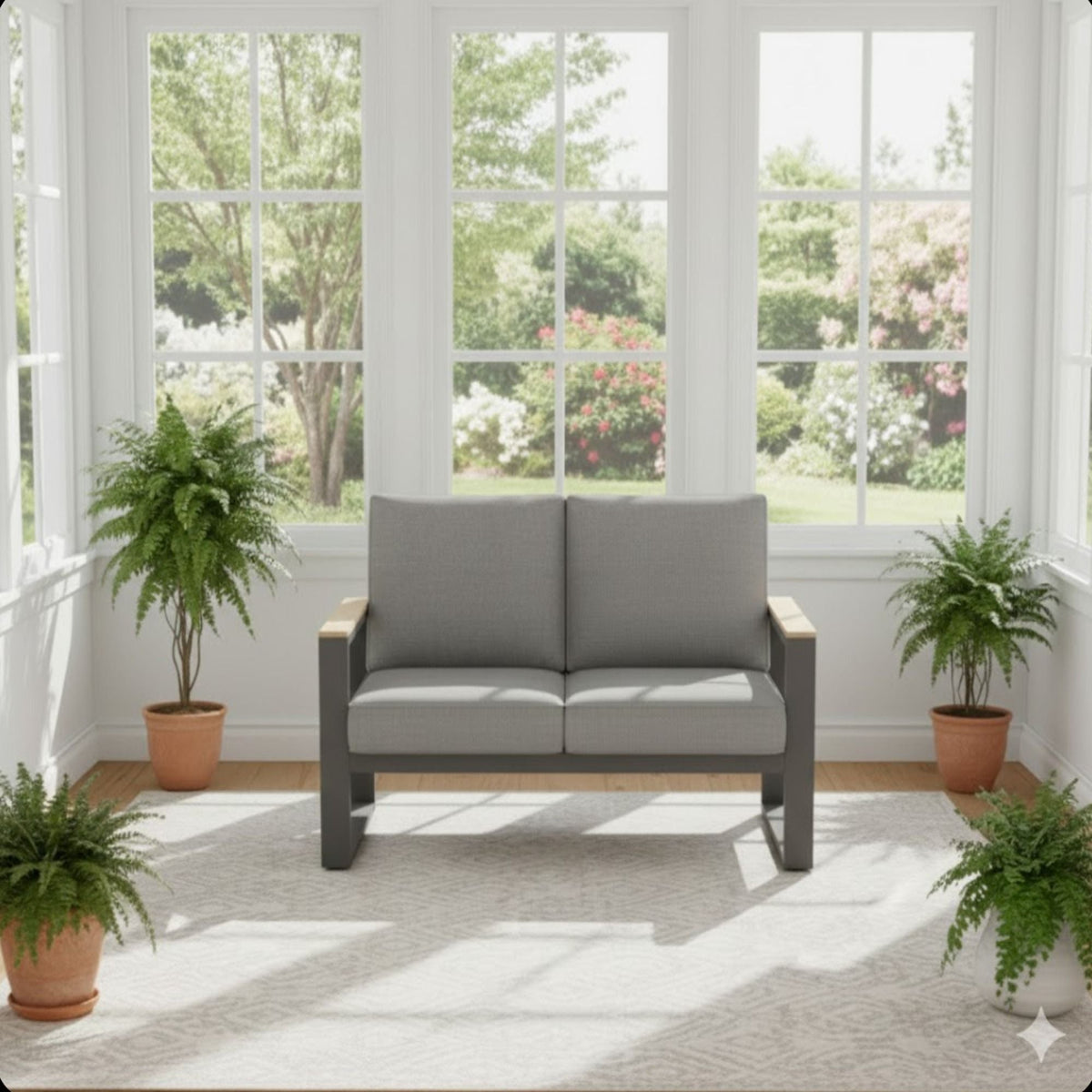 All Weather Outdoor Loveseat and Thick Cushions