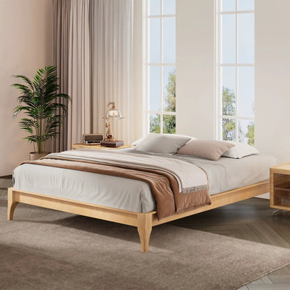 Solid Bamboo Platform Bed Frame with Slat Support