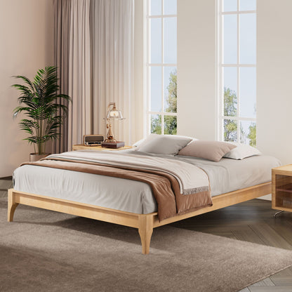 Solid Bamboo Platform Bed With Slat Support