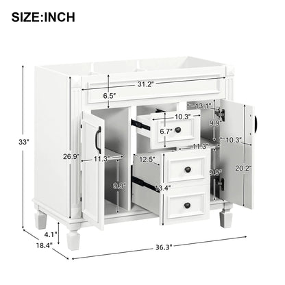 Vanity Base white with 2 soft-closing doors and 2 drawers by Unique Piece Furniture on Tampa Home & Garden Store
