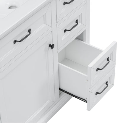 36in white bathroom vanity with sink, soft-close drawers, black handles HouseOfZazla on Tampa Home & Garden Store