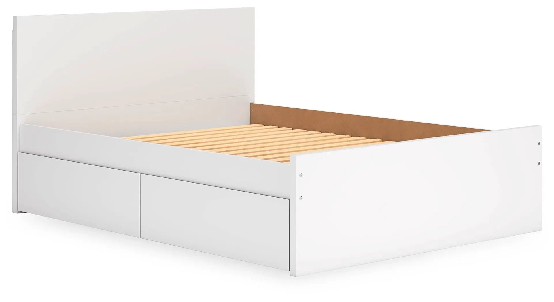 Onita panel platform bed in white with two under-bed storage drawers by Unique Piece Furniture on Tampa Home & Garden Store