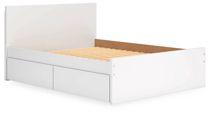 Onita panel platform bed in white with two under-bed storage drawers by Unique Piece Furniture on Tampa Home & Garden Store