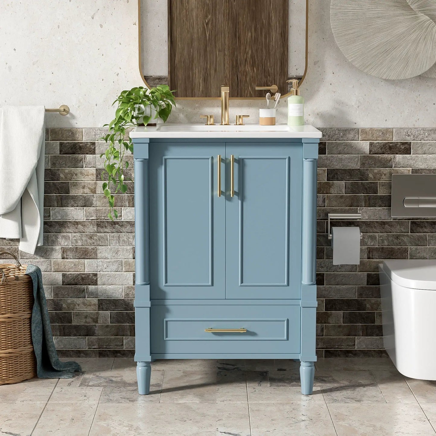 Bathroom Vanity With Ornate French Cylinder Legs