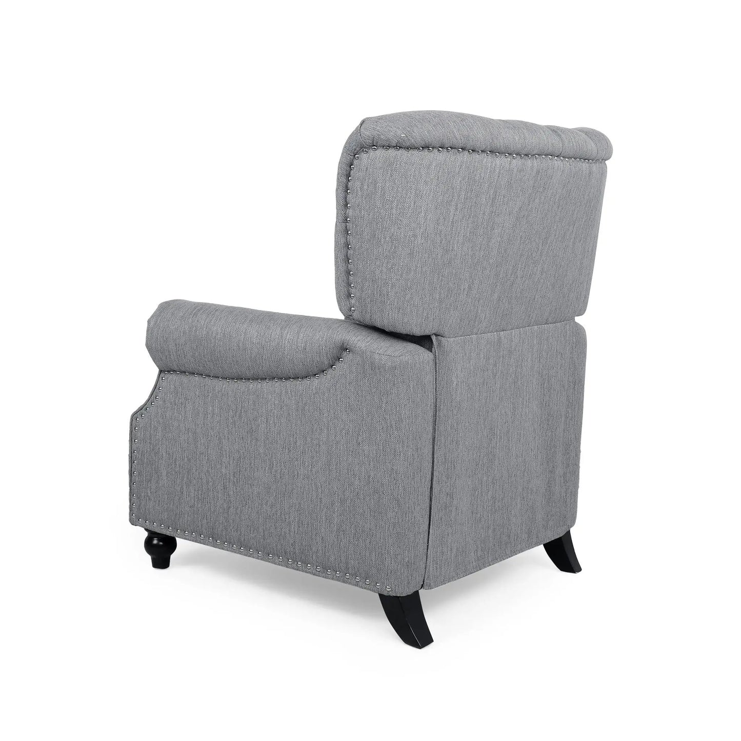Welch Pushback Tufted Recliner gray fabric with nailhead trim Unique Piece Furniture on Tampa Home & Garden Store