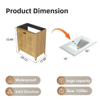 Folding Floor Cabinet With Ceramic Sink vanity by Unique Piece Furniture, wood, space-saving on Tampa Home & Garden Store