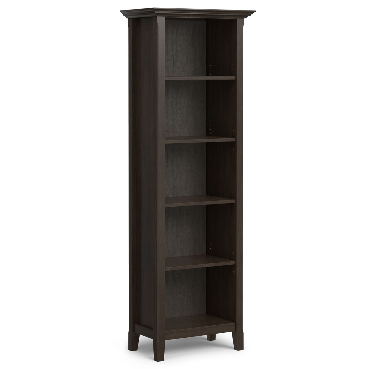 Amherst wooden bookcase with adjustable shelves in dark espresso, HouseOfZazla bookcase on Tampa Home & Garden Store