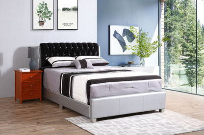 Tufted Upholstered Bed black tufted headboard and gray frame by HouseOfZazla on Tampa Home & Garden Store