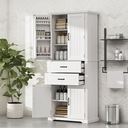 Multi functional storage cabinet by HouseOfZazla white with adjustable shelves and 2 drawers on Tampa Home & Garden Store