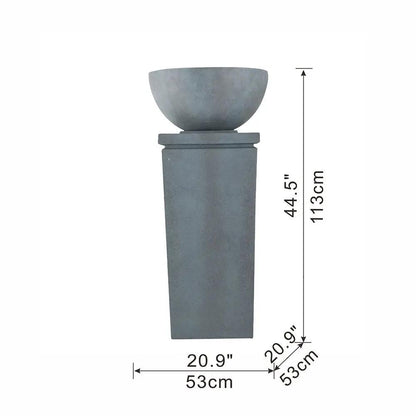 Zen Bowl Water Fountain garden feeder and bath feature in gray stone Unique Piece Furniture on Tampa Home & Garden Store
