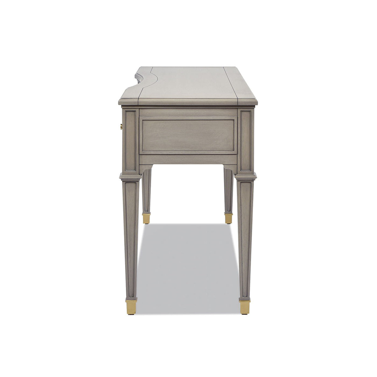 Dauphin 3-Drawer Desk in light gray with soft-close drawers and panel by HouseOfZazla on Tampa Home & Garden Store