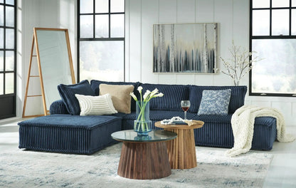 Bales Sectional navy corduroy stationary sofa by Unique Piece Furniture on Tampa Home & Garden Store