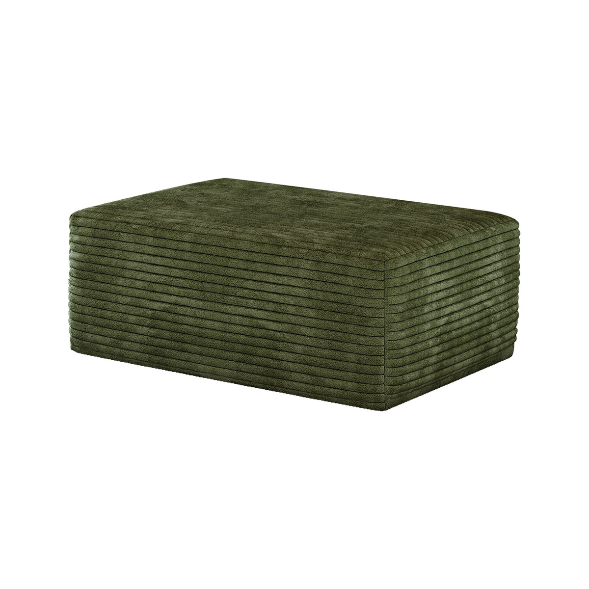 Green Plush Corduroy Sofa Ottoman For Bedrooms