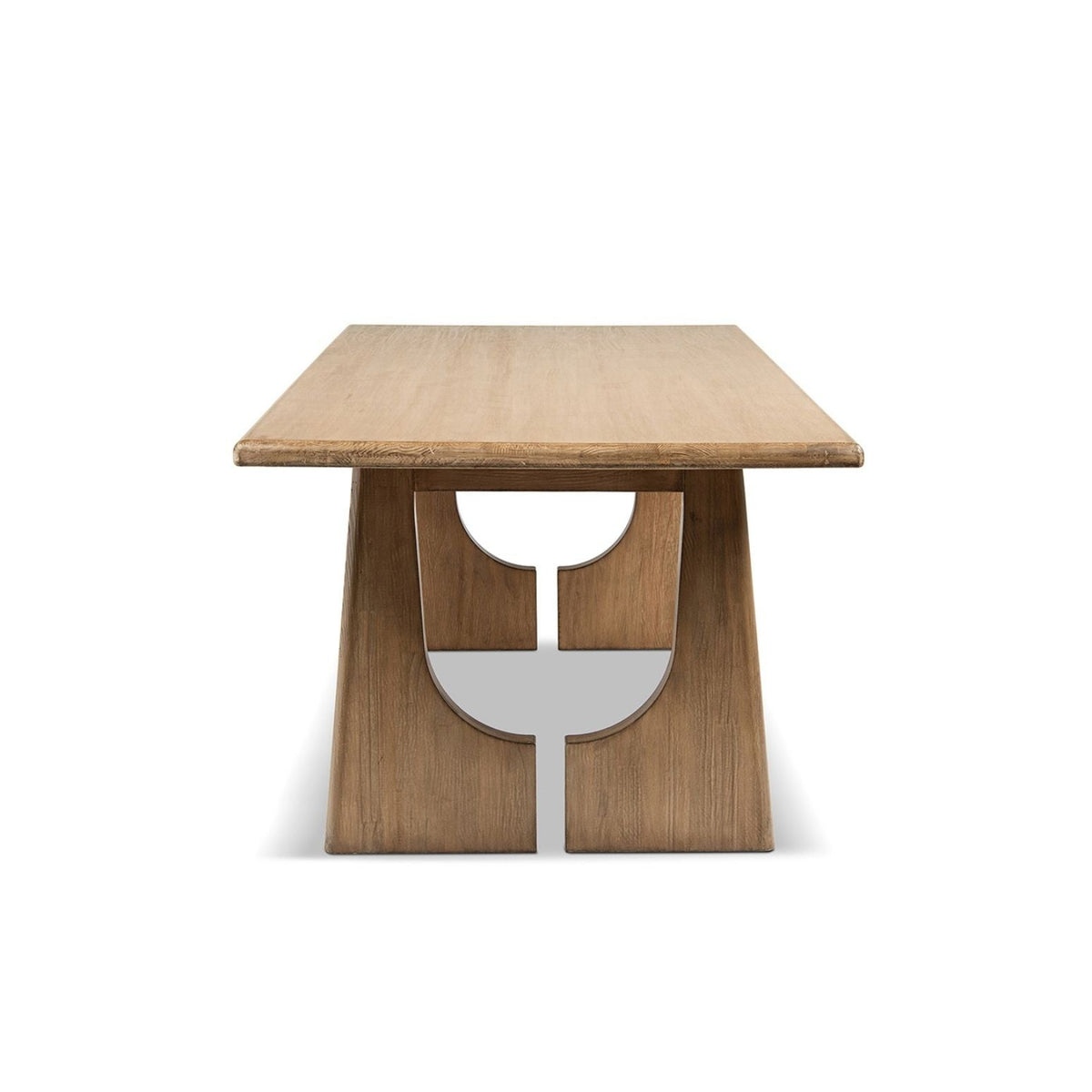 Antique Brown 8-Seater Dining Table in reclaimed Pine with circular cutout base by HouseOfZazla on Tampa Home & Garden Store