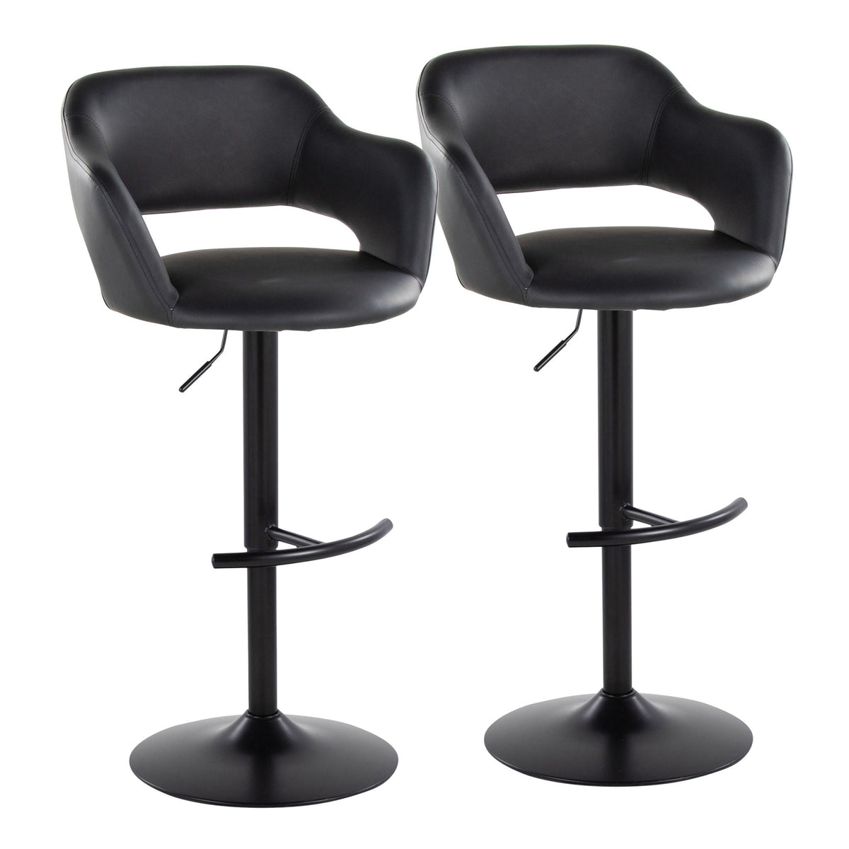 Margarite adjustable swivel barstools, black faux leather, set of 2 HouseOfZazla on Tampa Home & Garden Store