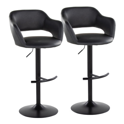 Margarite adjustable swivel barstools, black faux leather, set of 2 HouseOfZazla on Tampa Home & Garden Store