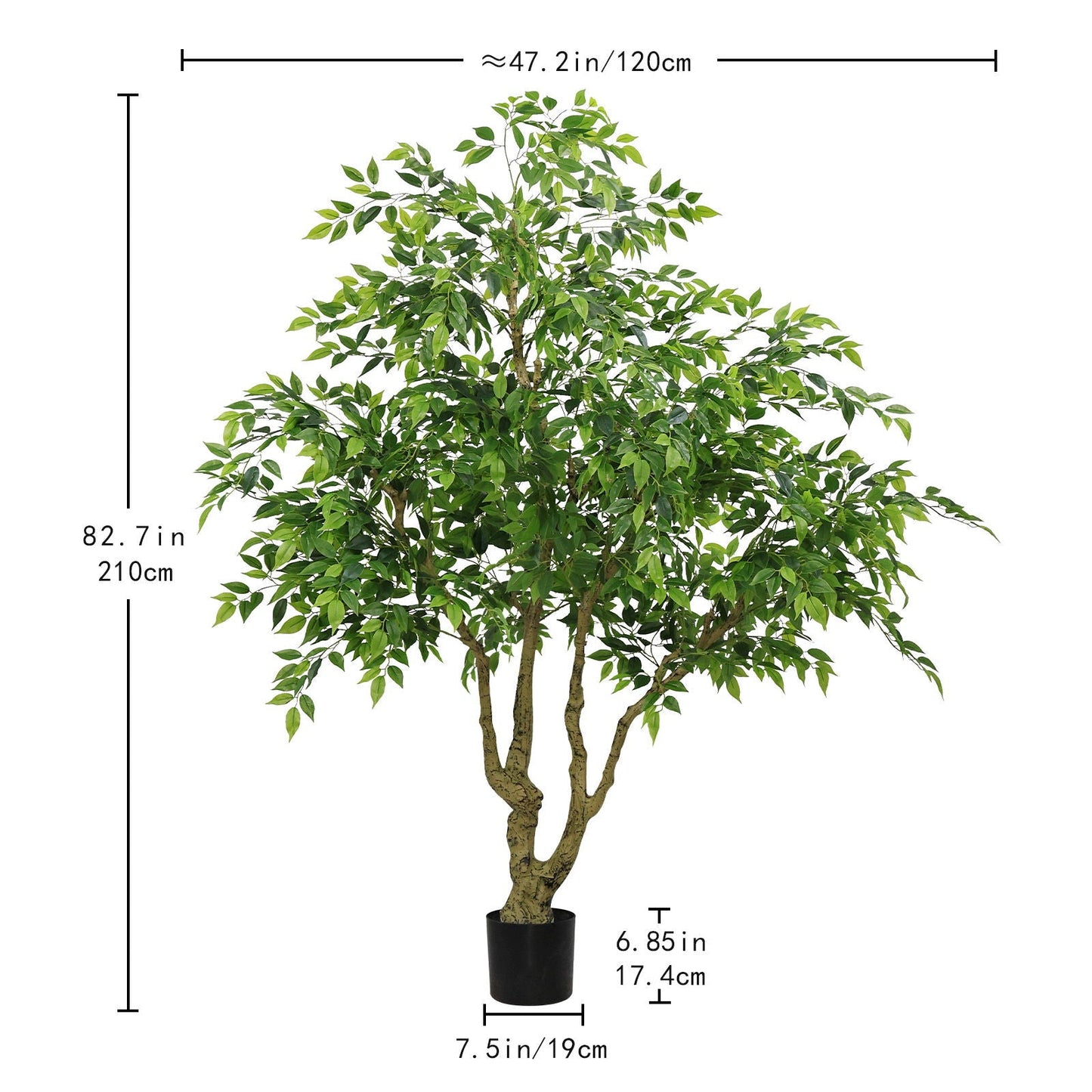 Large Artificial Green Banyan Tree With A Pot