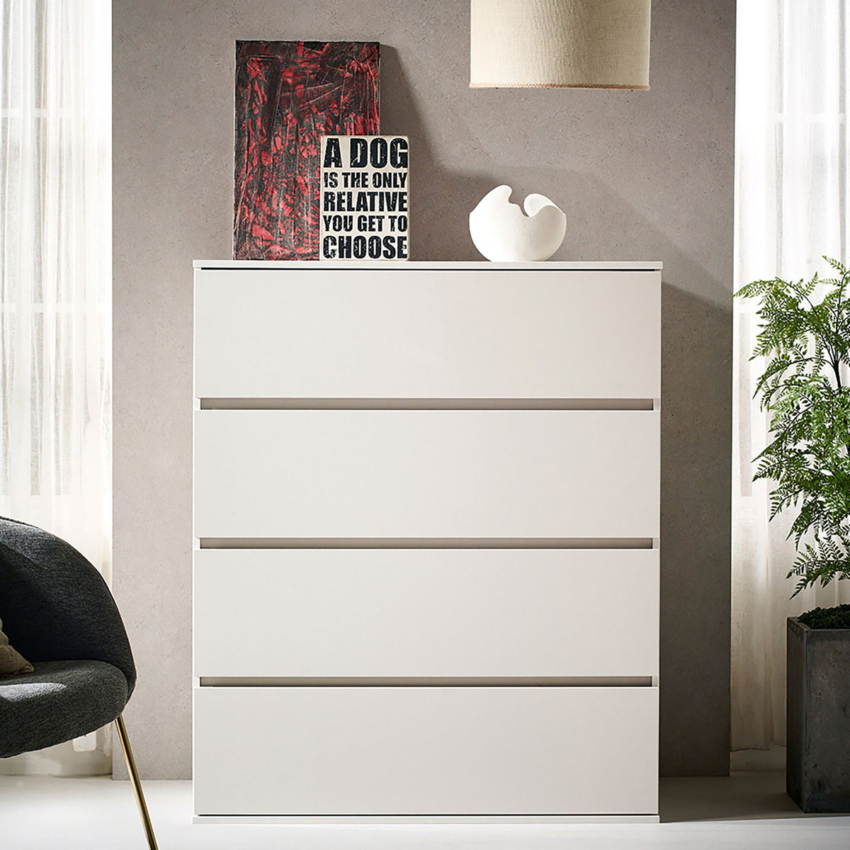 Contemporary Wood Chest with Soft-Closing Drawers, white finish, HouseOfZazla accent chest on Tampa Home & Garden Store