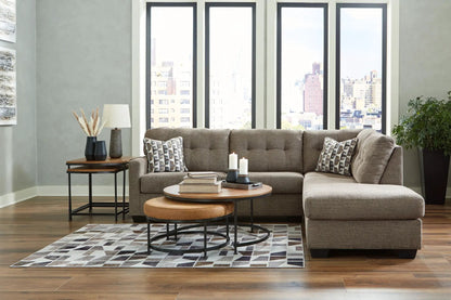 Mahoney Sectional sofa in taupe fabric with geometric cushions by Unique Piece Furniture on Tampa Home & Garden Store