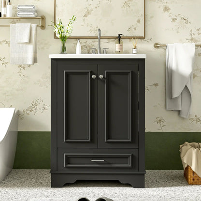 Bathroom Vanity With Ceramic Sink and Cabinet