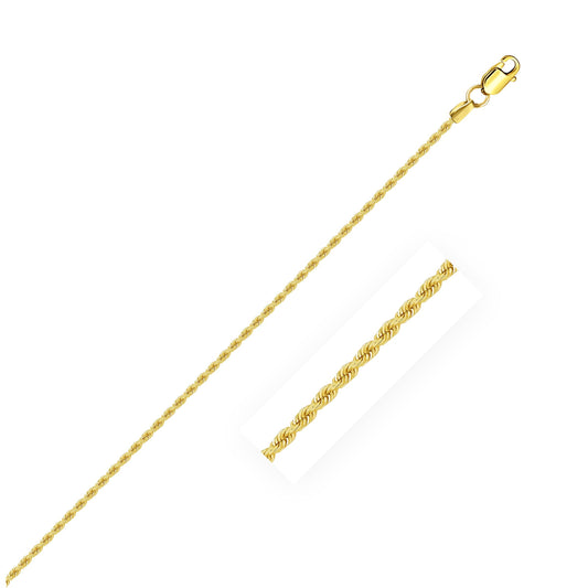 14k yellow gold solid rope chain necklace 1.25mm with lobster clasp by Bids.com on Tampa Home & Garden Store
