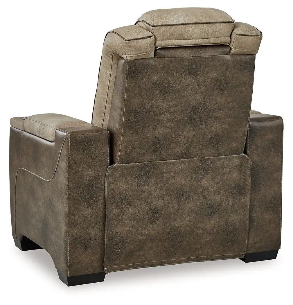 Next-Gen Durapella Power Recliner with Adjustable Headrest in two-tone brown upholstery on Tampa Home & Garden Store