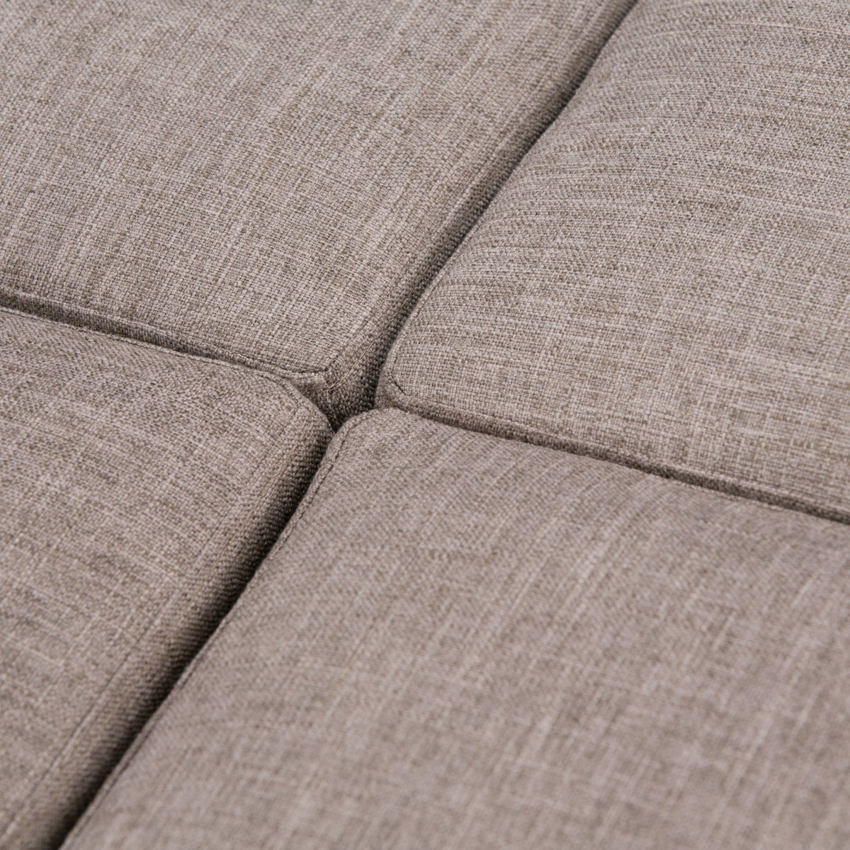 Avalon Square Ottoman Coffee Table With Trays fabric close-up in taupe woven upholstery on Tampa Home & Garden Store
