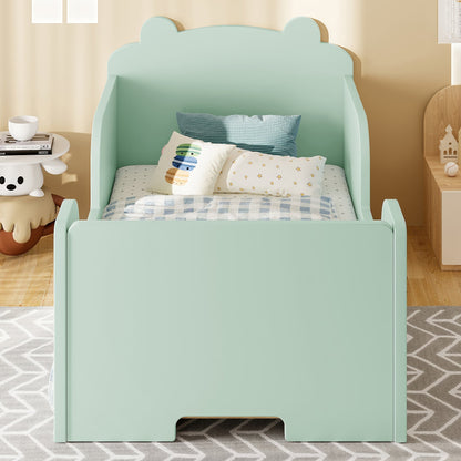 Toddler bear-shaped floor bed frame in mint green by HouseOfZazla, beds & bed frames on Tampa Home & Garden Store