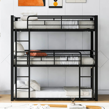 Triple Bunk Bed with Sturdy Construction