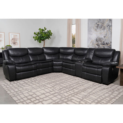 Salerno power reclining sectional sofa in dark gray, L-shaped chaise by HouseOfZazla on Tampa Home & Garden Store