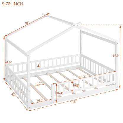 Bed House Bed Frame With Fence white wooden canopy bed frame Unique Piece Furniture on Tampa Home & Garden Store