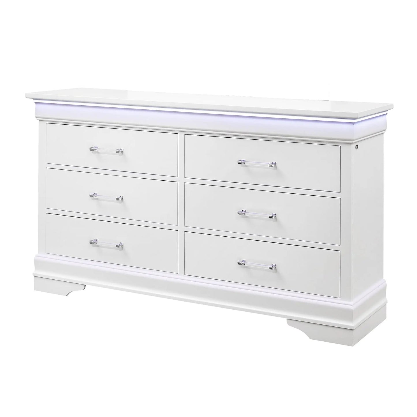 Charlston dresser with LED lighting, white finish by Unique Piece Furniture on Tampa Home & Garden Store