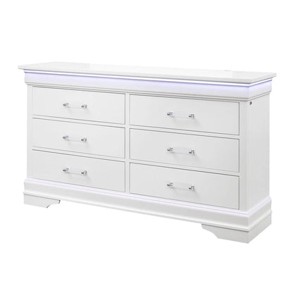 Charlston dresser with LED lighting, white finish by Unique Piece Furniture on Tampa Home & Garden Store