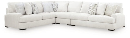 Misty-Lakes Sectional by Unique Piece Furniture in beige linen with coordinating cushions on Tampa Home & Garden Store