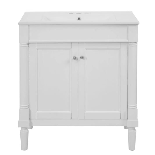 Bathroom vanity cabinet with sink, white finish, storage cabinet Unique Piece Furniture on Tampa Home & Garden Store