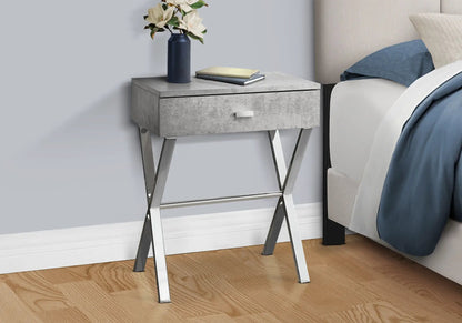 Accent Side X Table Storage Drawer Modern